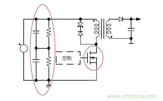 反激轉(zhuǎn)換器中的串聯(lián)大電容電路及單顆1，000VMOSFET