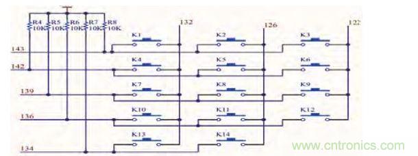 矩陣鍵盤(pán)原理圖