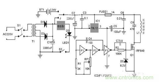 無線電能發(fā)送單元電路圖