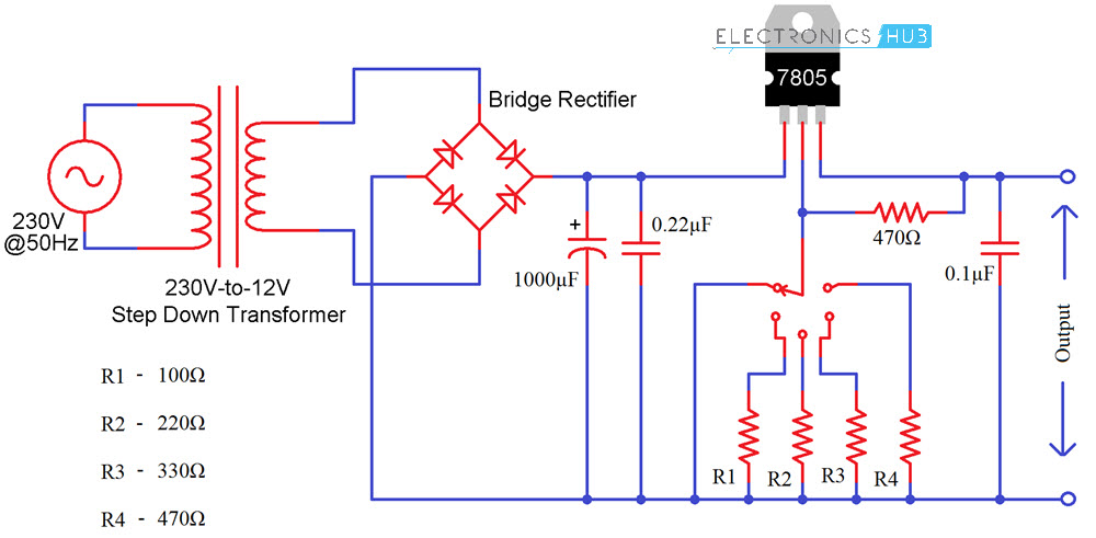 固定電壓調(diào)節(jié)器的可變電壓電源