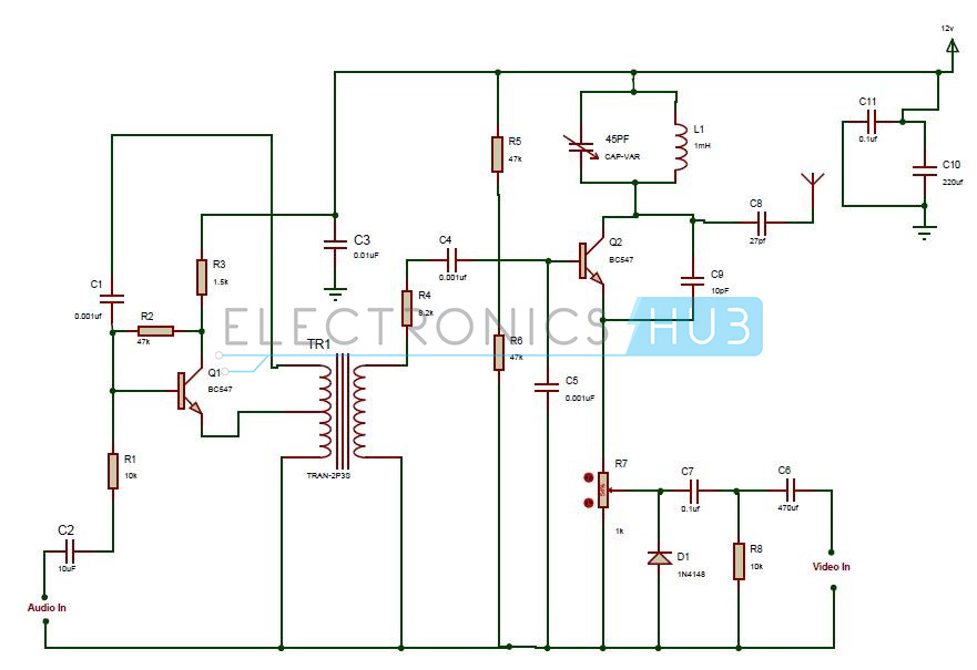 電視發(fā)射器電路